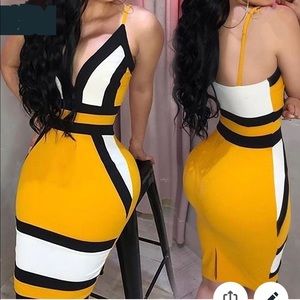 Yellow bodycon dress from Wish